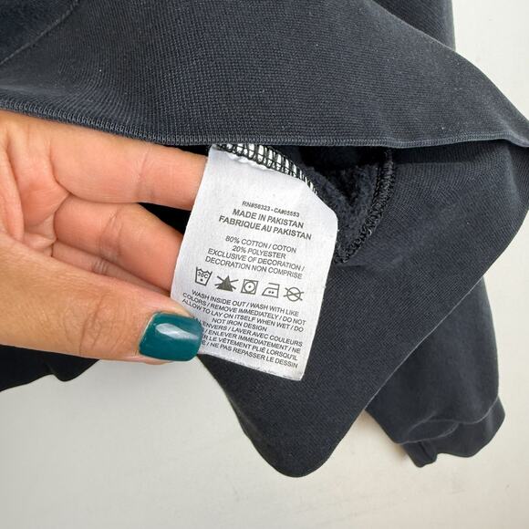 Nike Essentials Crew Fleece Oversized Crop Sweatshirt Black - S - Picture 6 of 11